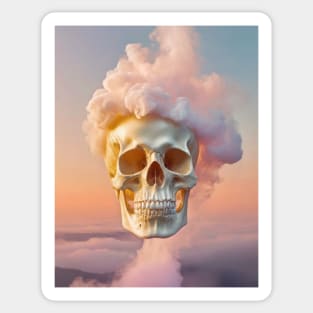 skull fuming pink smoke Sticker